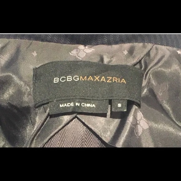 👗SALE BCBG MaxAzria Navy Pinstripe Blazer Small - Picture 7 of 8